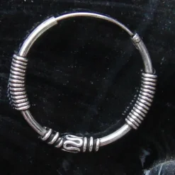 Creole 25mm / 1,6mm Schlange verziert 925 Silberschmuck