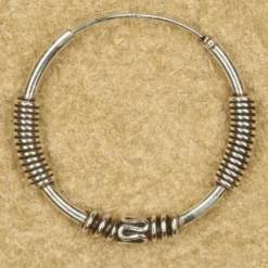 Creole 25mm / 1,6mm Schlange verziert 925 Silberschmuck