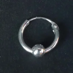 Creole 14mm / 1.5mm schlicht mit Kugel 925 Silber