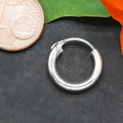 Creole 14mm / 2,5mm schlicht rundes Profil 925 Silber Ohrschmuck