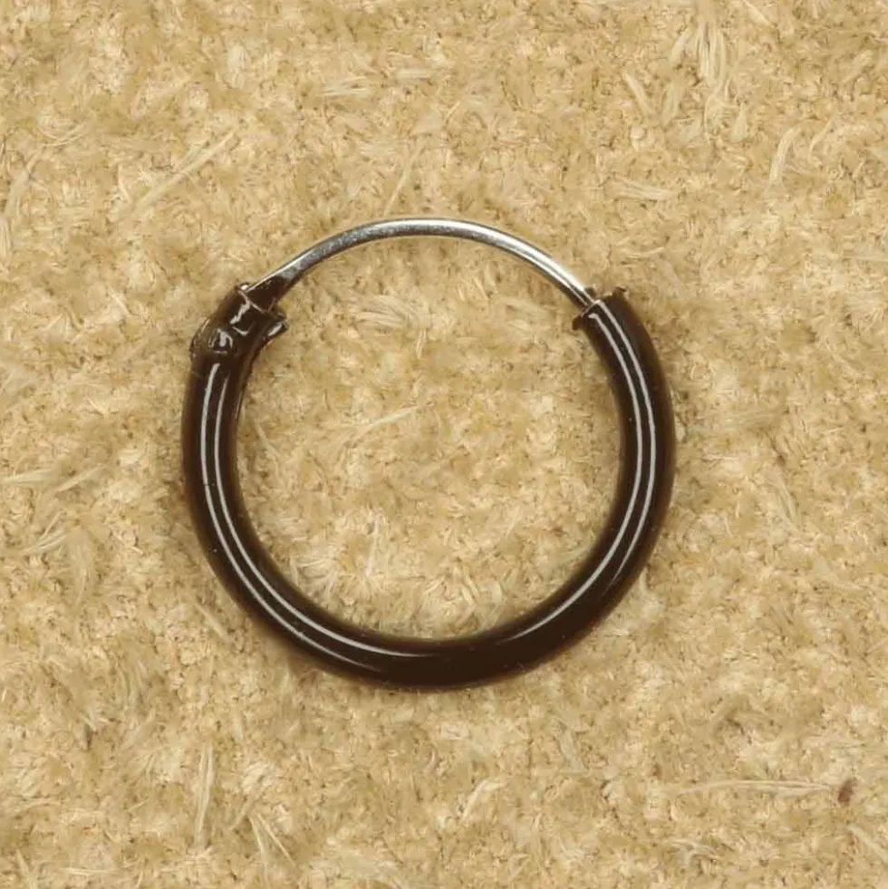 Creole 8mm 1,2mm schwarz 925 Silber