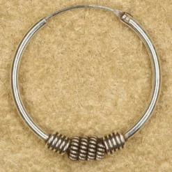 Creole 25mm / 1,7mm verziert 925 Silberschmuck