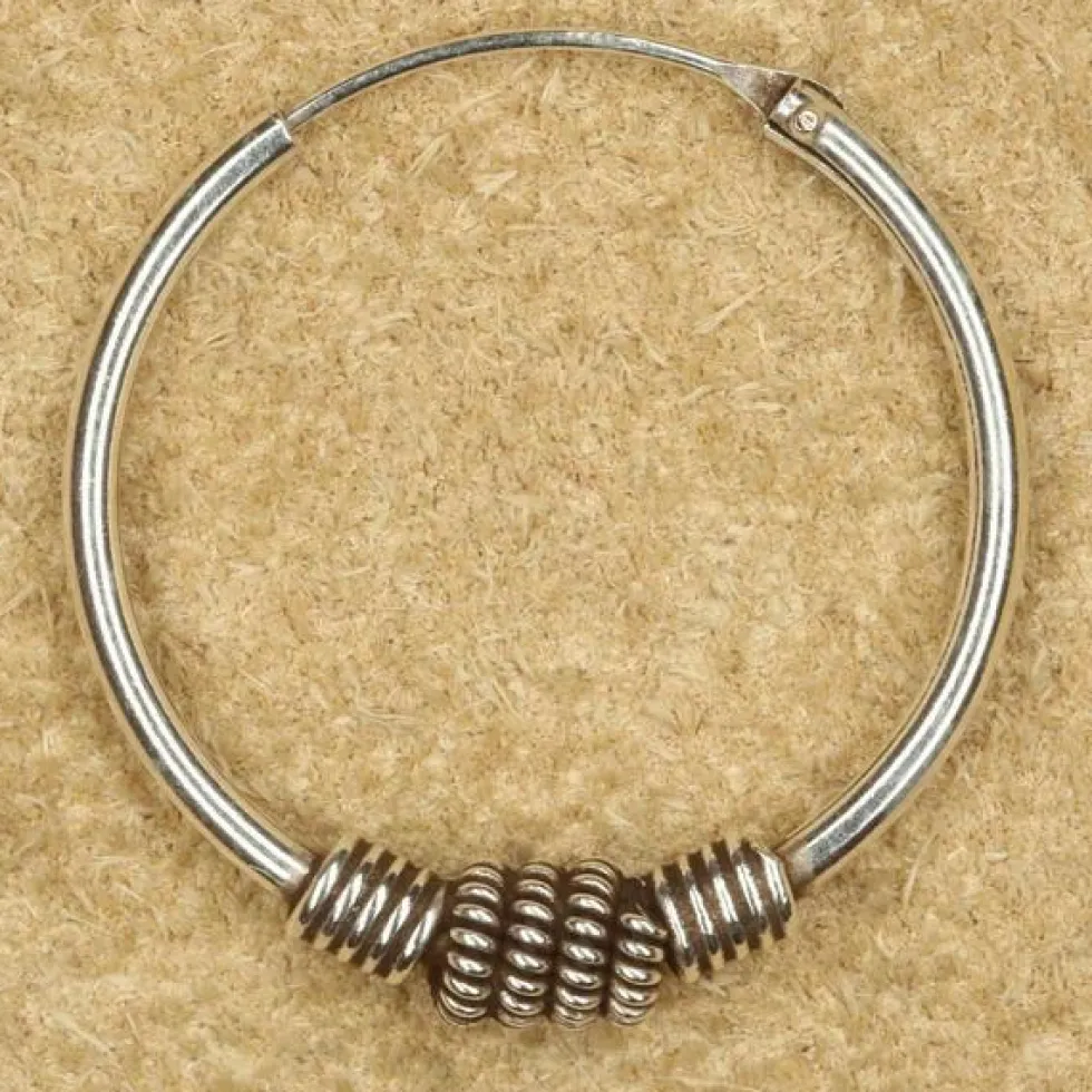 Creole 25mm / 1,7mm verziert 925 Silberschmuck