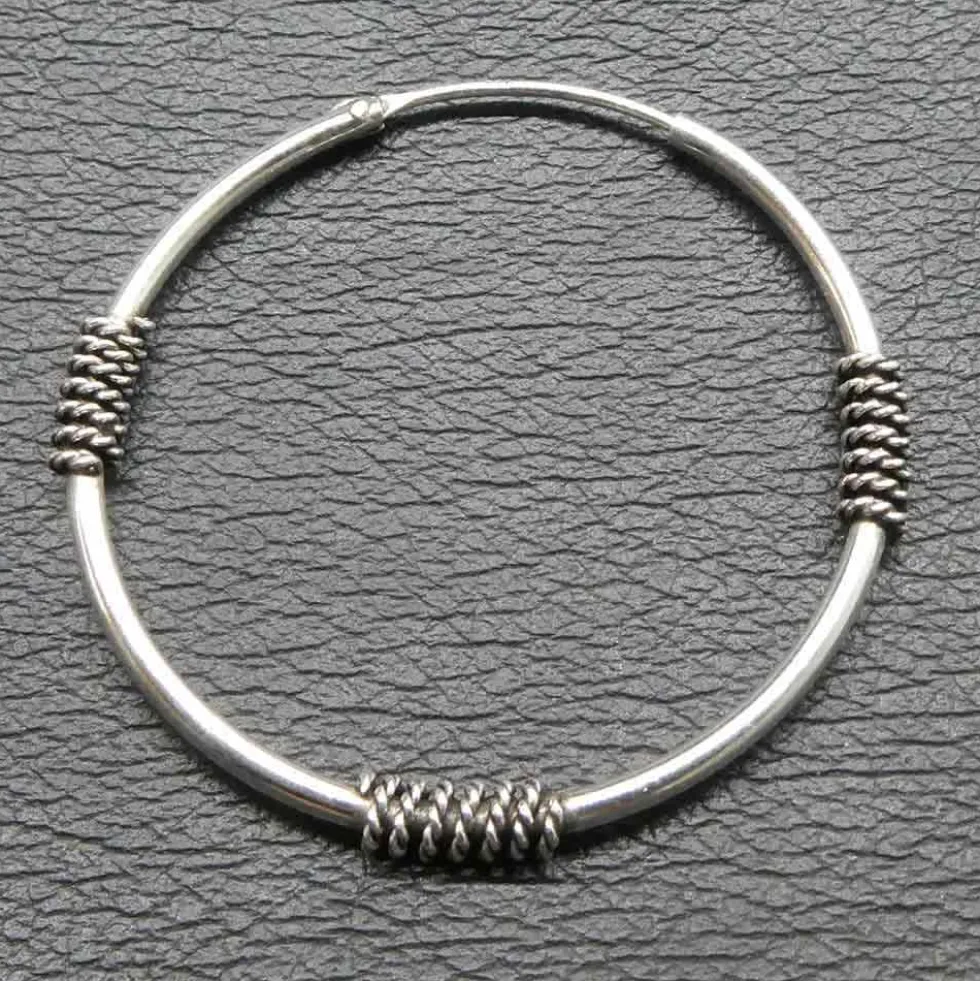 Creole 35mm / 1,5mm verziert 925 Silberschmuck