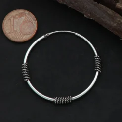 Creole 35mm / 1,5mm verziert 925 Silberschmuck