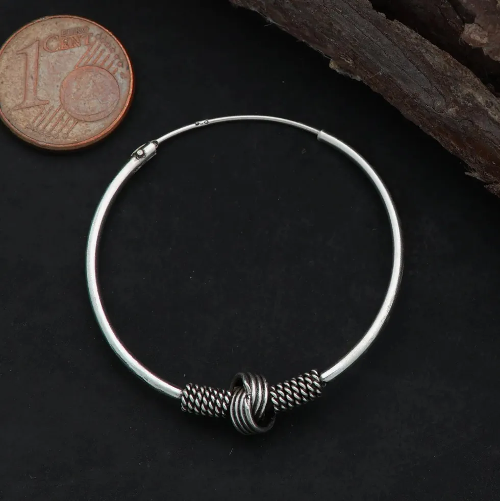 Creole 35mm / 1,6mm verziert 925 Silberschmuck