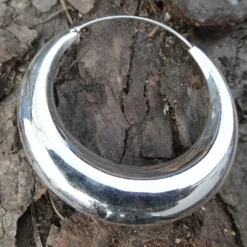 Creole Mond Ø 32 mm 925 Silber Ohrringe konisch