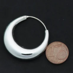 Creole Mond Ø 32 mm 925 Silber Ohrringe konisch
