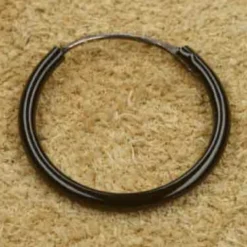 Creolen schwarz 14mm 1,2mm 925 Sterlingsilber