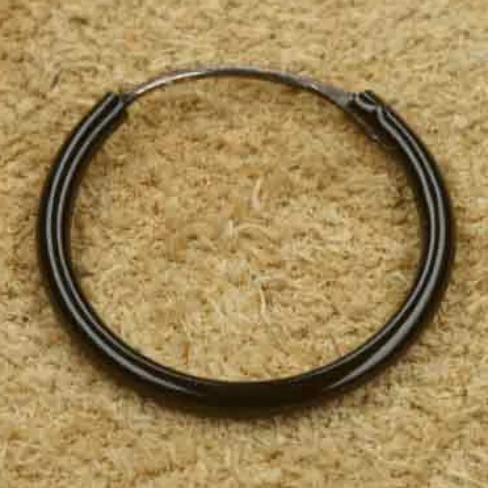 Creolen schwarz 14mm 1,2mm 925 Sterlingsilber