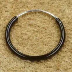 Creolen schwarz 14mm 1,2mm 925 Sterlingsilber
