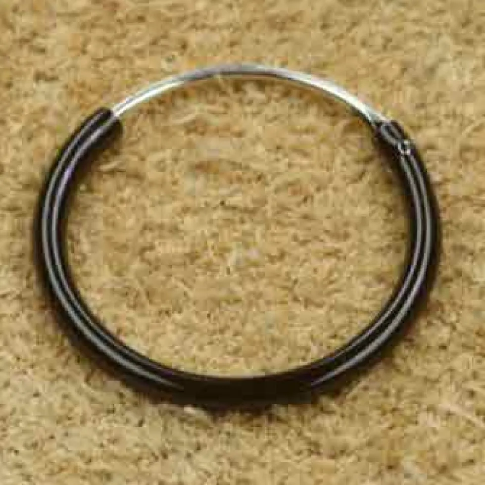 Creolen schwarz 14mm 1,2mm 925 Sterlingsilber