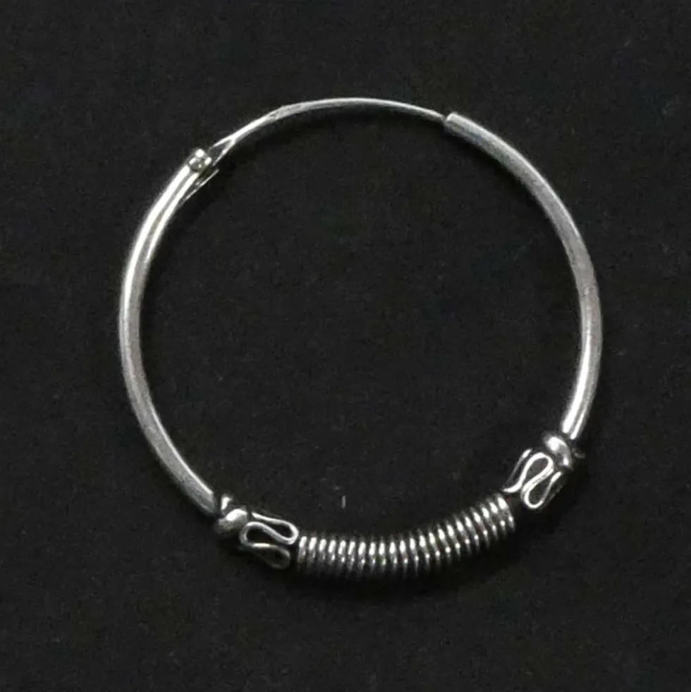 Creole Ohrringe Ø 25mm 1,5mm Stärke Bali Design 925 Silber