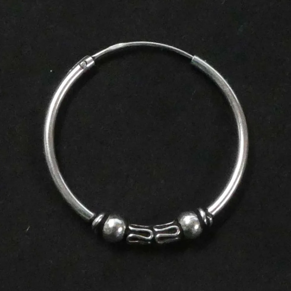 Creole Ohrring Ø 25mm 1,6mm Stärke Kugeln 925 Silber