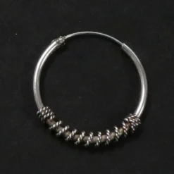 Creole Ohrring Ø 25mm 2mm Stärke umwickelt 925 Silber
