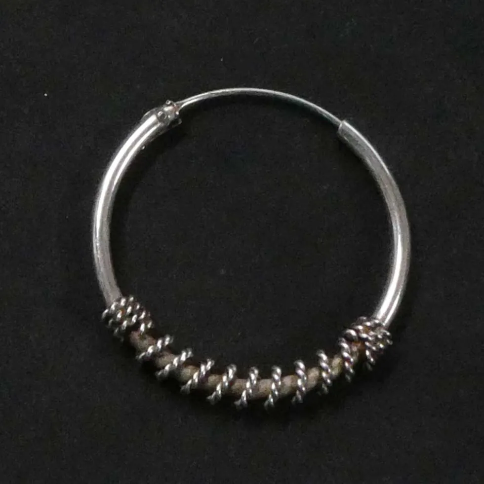Creole Ohrring Ø 25mm 2mm Stärke umwickelt 925 Silber