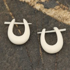 Creole oval Knochen Ohrring (Paar)