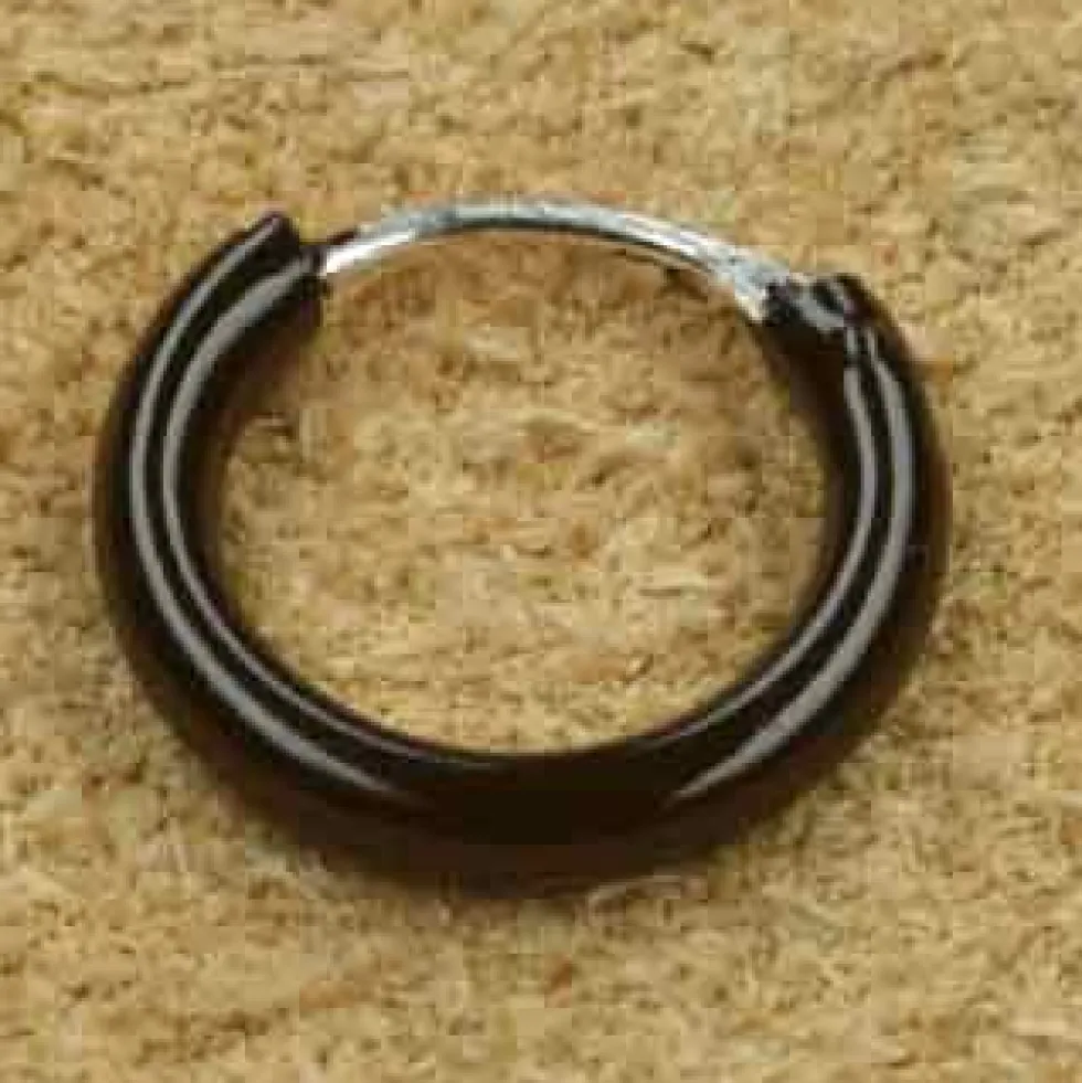 Creole schwarze 925 Silber 10 mm 2mm