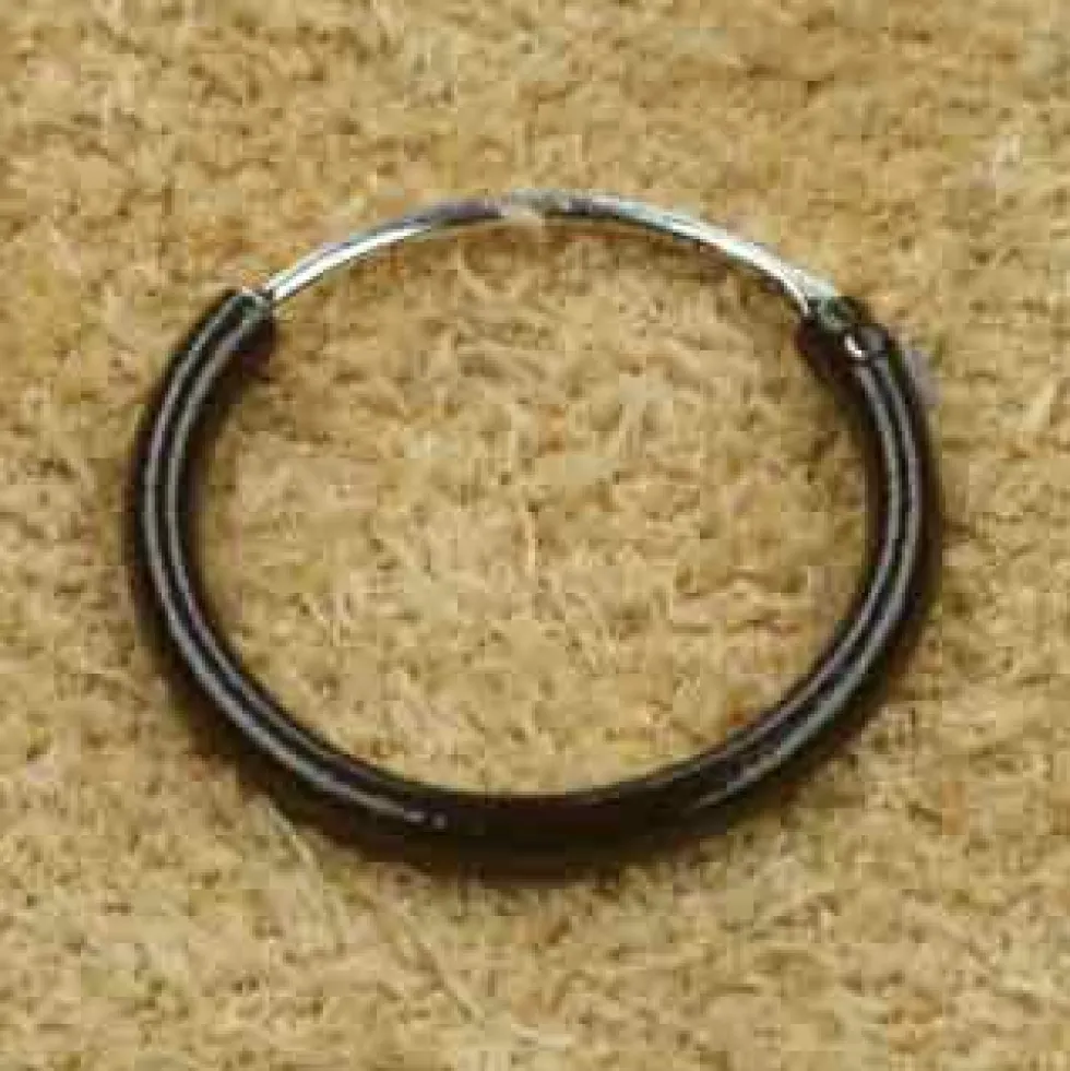 Creole schwarze 925 Silber 12 mm 1,2mm