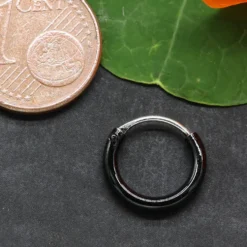 Creole schwarz 12mm -2mm Silberschmuck Ohrring 925 Silber