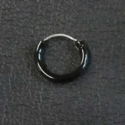 Creole schwarz 12mm -2mm Silberschmuck Ohrring 925 Silber