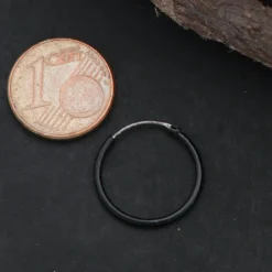 Creole Schwarz 925 Silber 16 mm 1,2mm
