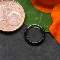Creole schwarz 925 Silber 10mm 1,2mm