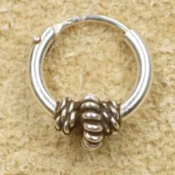 Creole Schwarz 925 Silber 10mm 1,5mm