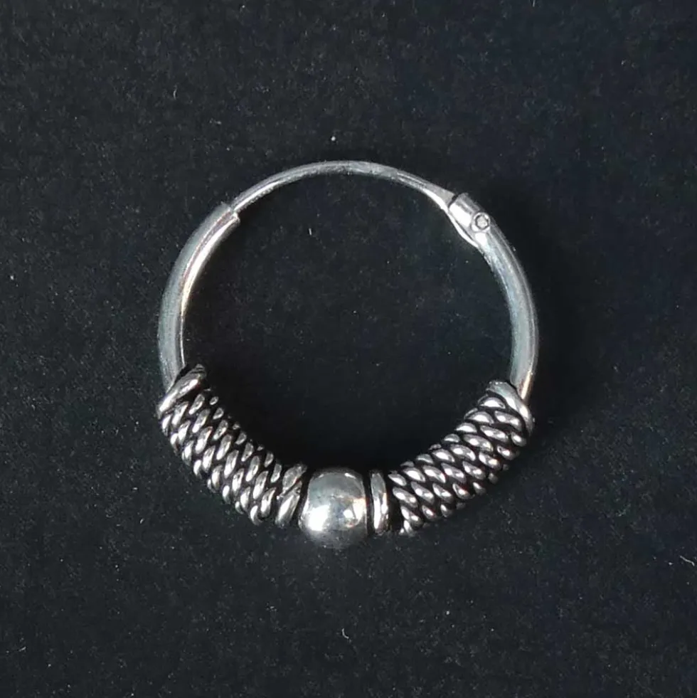 Creole 925 Silber 14mm 1,2mm Kugel