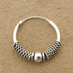 Creole 925 Silber 14mm 1,2mm Kugel