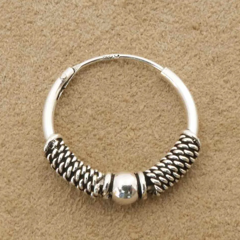 Creole 925 Silber 14mm 1,2mm Kugel