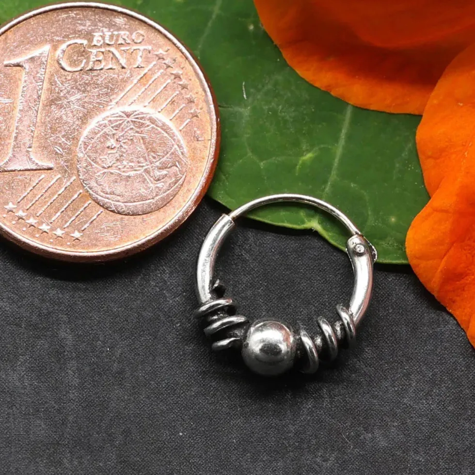 Creole 925 Silber 10mm 1,5mm Kugel