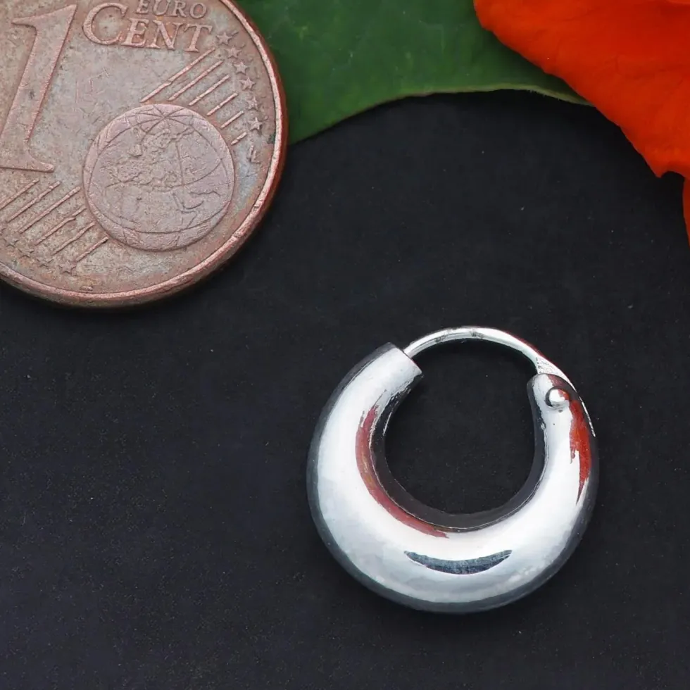 Creole Silber Mond Schmuck 15 mm 3mm 925 Silber