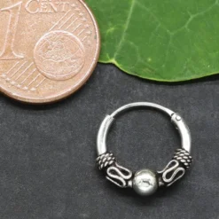 Creole 925 Silber Ohrring Schmuck Kugel 12mm 1,5mm