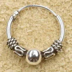 Creole 925 Silber Ohrring Schmuck Kugel 12mm 1,5mm