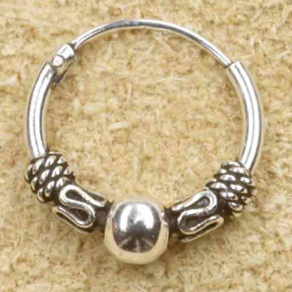 Creole 925 Silber Ohrring Schmuck Kugel 12mm 1,5mm