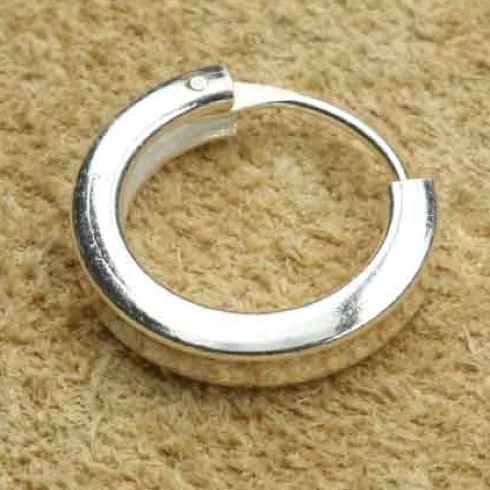Creole 925 Silber schlicht eckig 16 mm 3mm