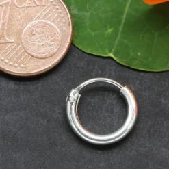 Creole 925 Silber schlicht rundes Profil 12 mm 2mm
