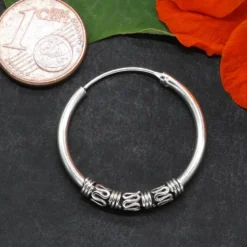Creole Silberschmuck Bali 23 mm 1,8mm 925 Silber