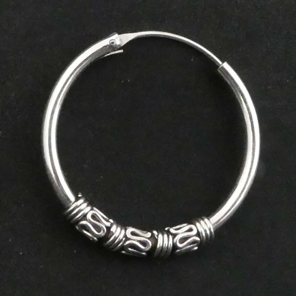 Creole Silberschmuck Bali 23 mm 1,8mm 925 Silber