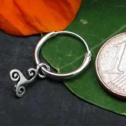 Creole Triskele 12mm Durchmesser 925 Silber Ohrring