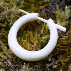 Creole vom Wasserbüffel Ø 2,5cm Knochen Ohrring Natur Schmuck (Paar)