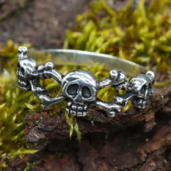 Crossbone Ring Totenkopf Gothic Schmuck 925 Silber