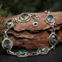 Damen Mystik Quartz Armband Edelstein Damen Armschmuck 925 Silber