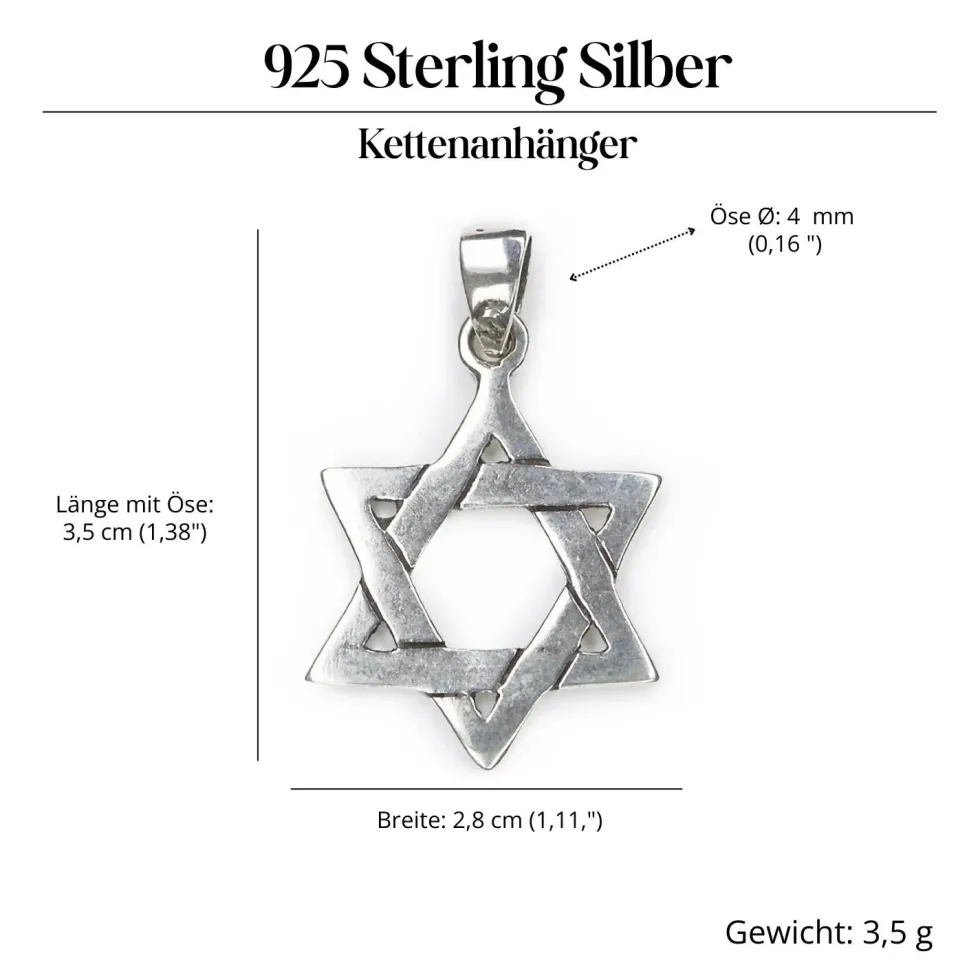 Davidstern Schmuck Kettenanhänger 925 Silberschmuck