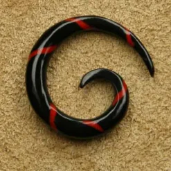 Dehnungsspirale Ohrpiercing Horn rot 2 -14mm