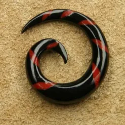 Dehnungsspirale Ohrpiercing Horn rot 2 -14mm