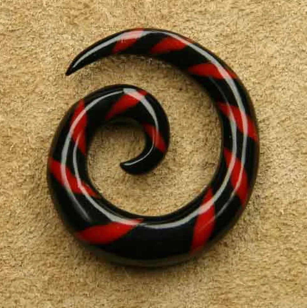 Dehnungsspirale Ohrpiercing Horn rot 2 -14mm