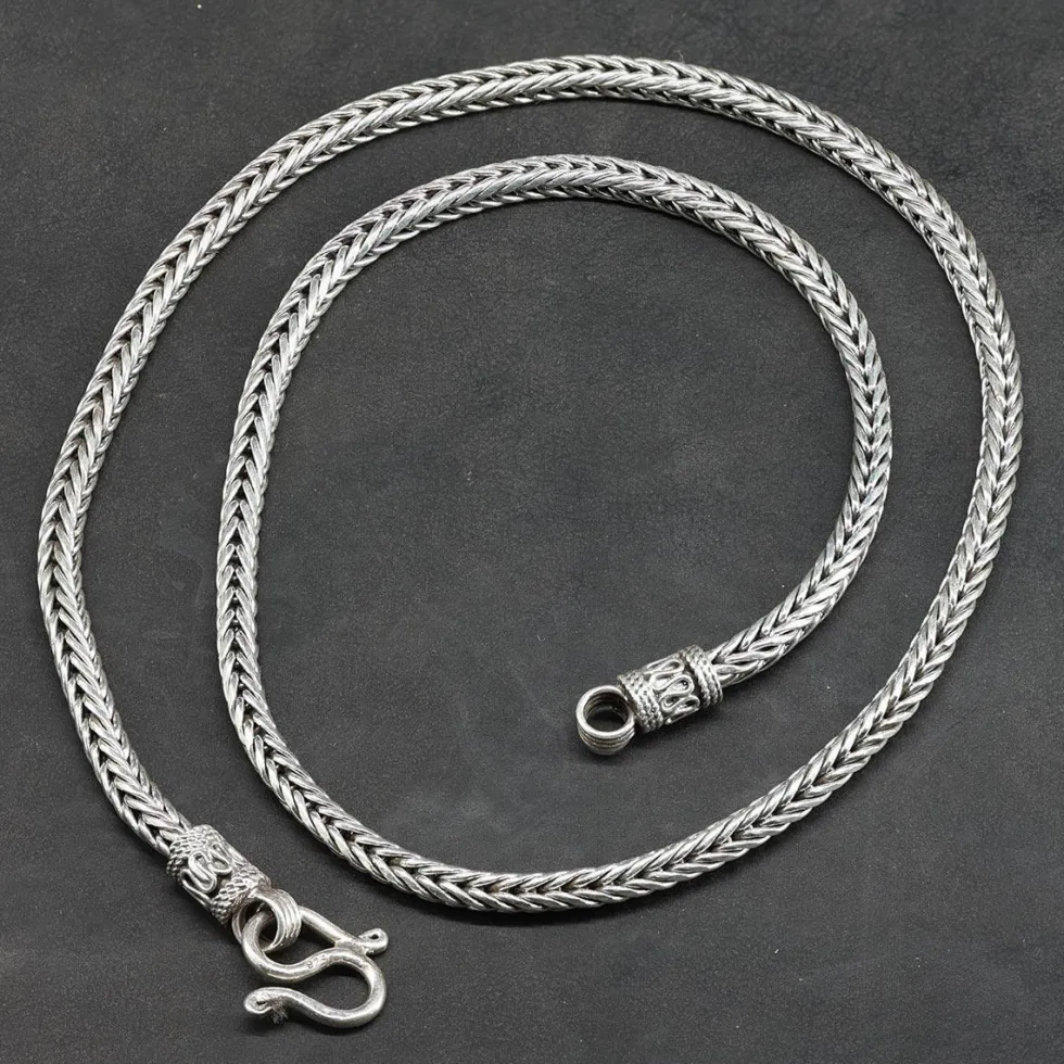 Dicke Halskette Wikinger 4mm Stärke Männer Kette aus 925 Silber