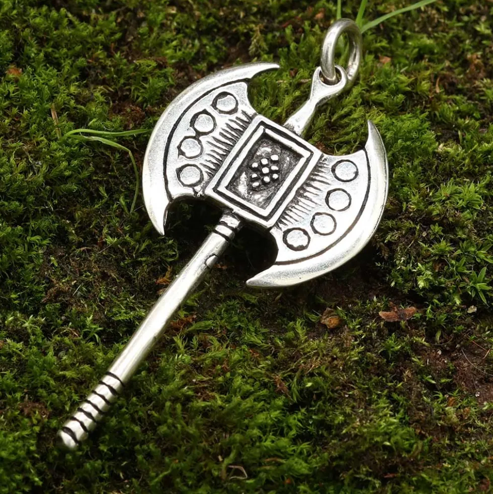 Doppelaxt Schmuck Anhänger aus Silber 925